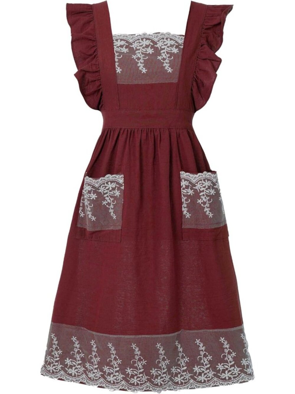 Vintage Lace Ruffle Apron for Women | Stylish Cooking & Baking Kitchen Wear
